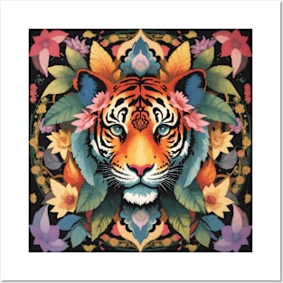 Tiger Lotus Mandala Posters and Art